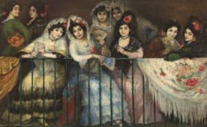 Sala Parés-Barcelona 1877-Ricard Canals-Un Palco en los toros - Paris 1904 Óleo sobre lienzo