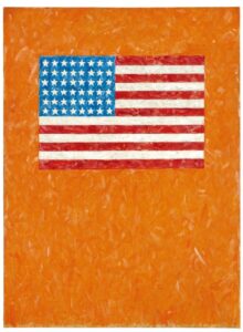 Jasper johns-flag-on-orange-field
